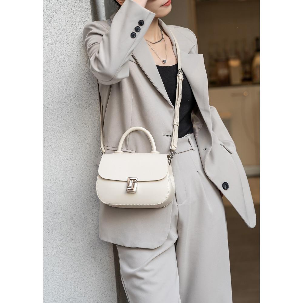 

Новая маленькая сумочка из коровьей кожи, универсальная сумка-мессенджер через плечо для поездок на работу, простая сумка-ракушка, легкая белый