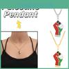 Ethnic Style Stainless Steel Necklace With Palestinian Map Trendy Geometric Pendant