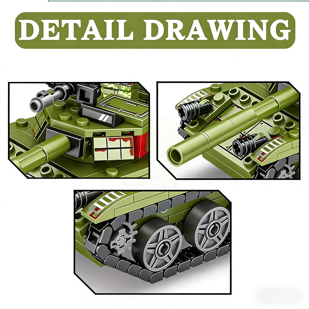 Military T-85 Main Battle Tank Vehicless Army Soldier Figures Building Block Set Kids Children Toys Playsets For Children Boy Gift Present