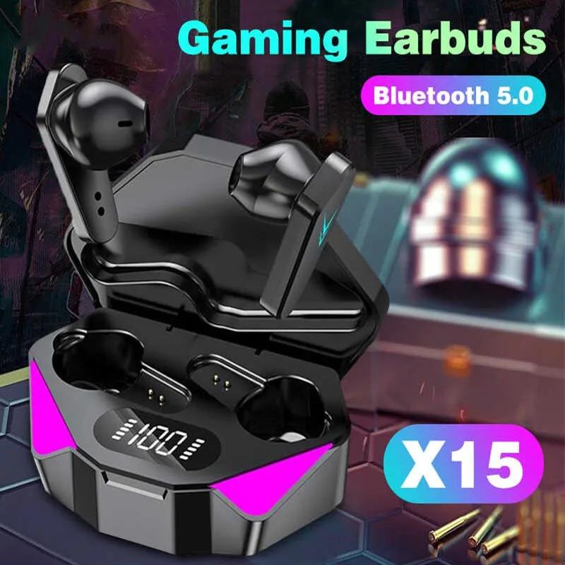 NEW X15 TWS Earphones Bluetooth Wireless Gamer Headphones 65ms Low Latency Earbuds Fone Gamer Headset Gamer With Mic Handfree