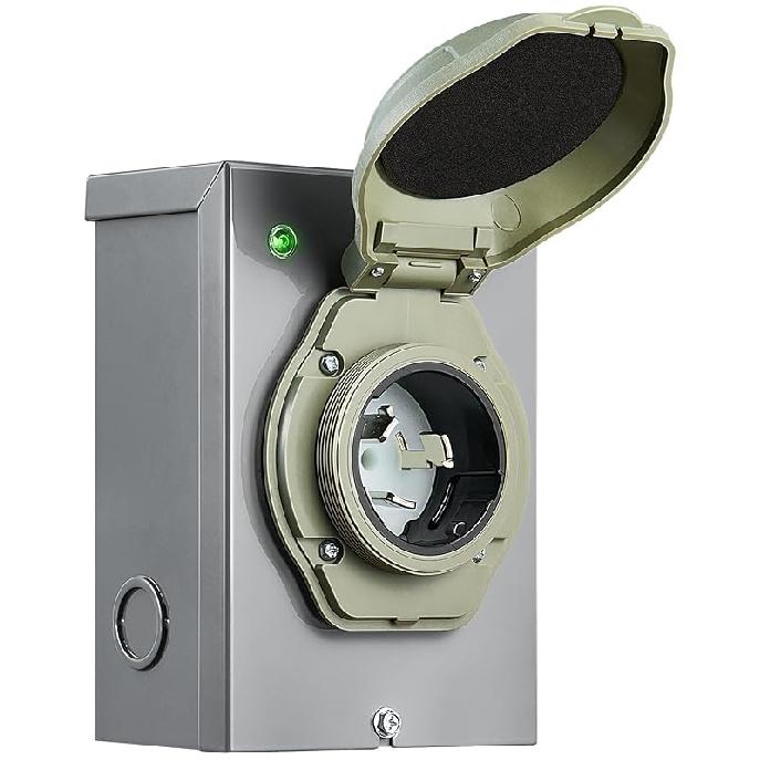 SURAIELEC 30 Amp Generator Power Inlet Box, NEMA L14-30P Generator Box for 4-Prong Generator Cord, 125/250V, 7500W Weatherproof Outdoor Power Inlet