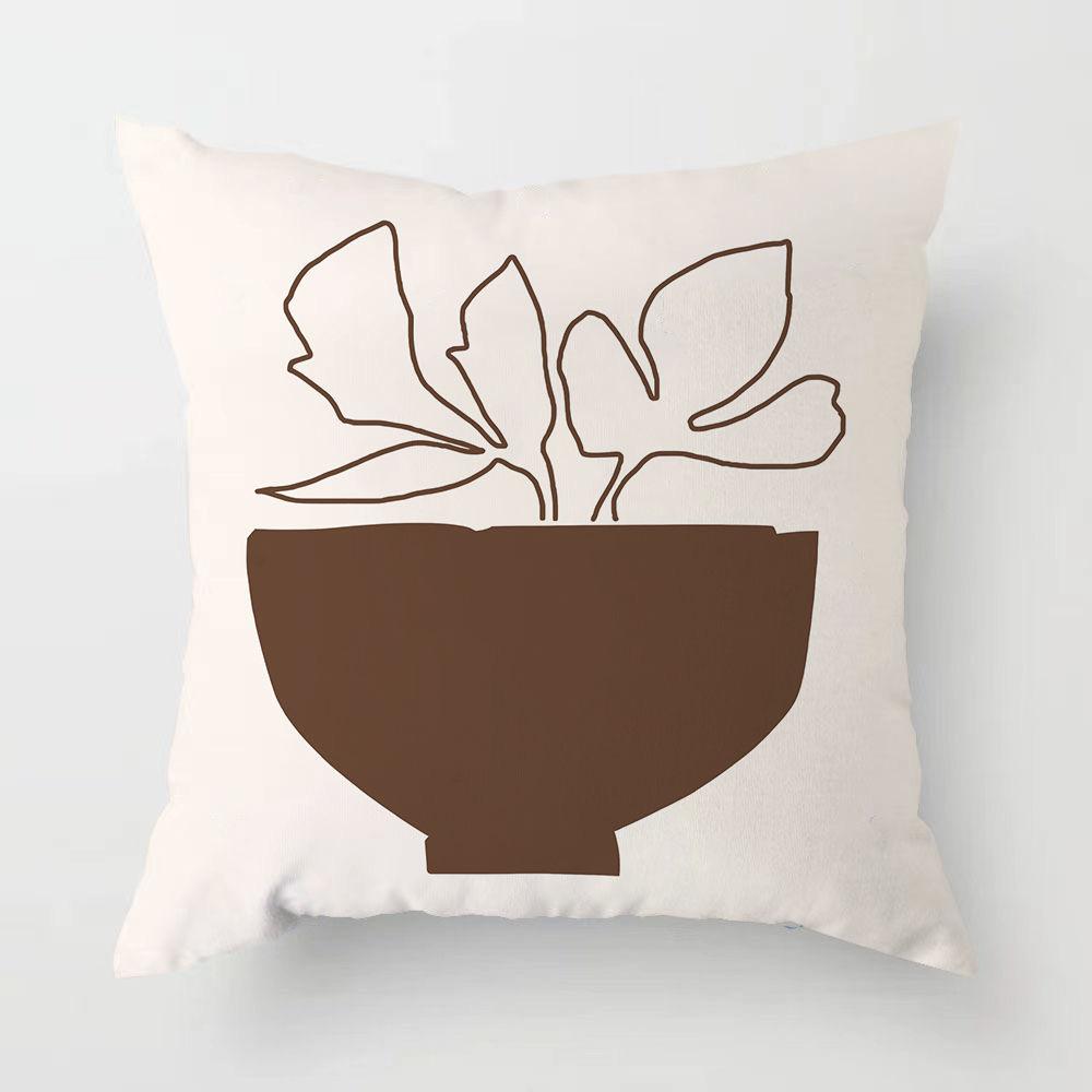 

Скандинавский Коричневый Современный Абстрактный Наволочка Гостиная Диван Спальня Подушка Общежитие Офис Балкон Декор Подушки 45 * 45cm (excluding pillow core)