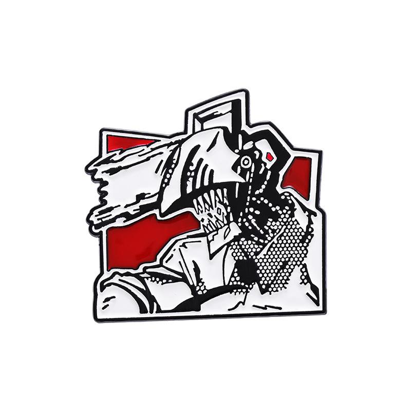 

Cartoon Alloy Versatile Brooch Fashionable Black And White Chainsaw Monster Everyone For XZ8304