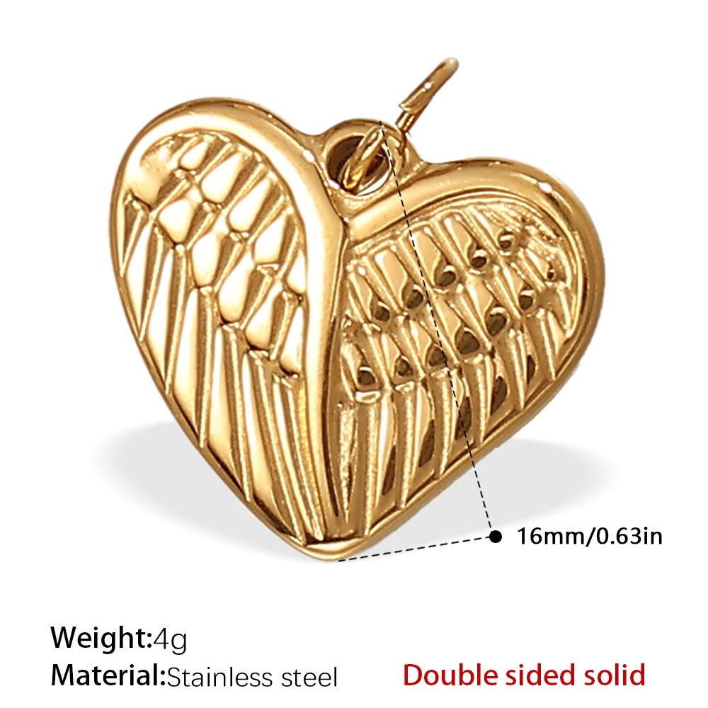 European & American Style Heart-Shaped Rhinestone Stainless Steel Pendant Necklace Accessories