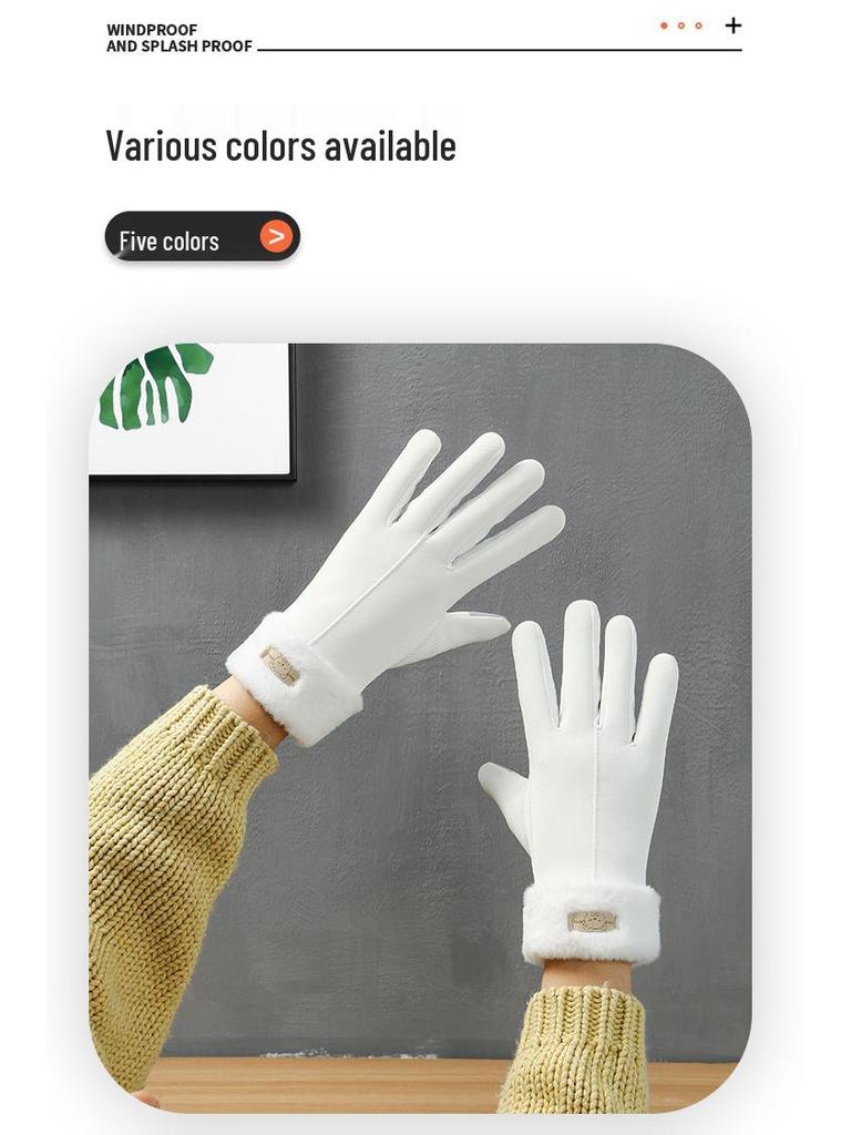 Women's Winter Fleece-Lined Touchscreen Gloves – Warm, Waterproof, Windproof, and Skin-Friendly for Driving, Cycling, and Riding.