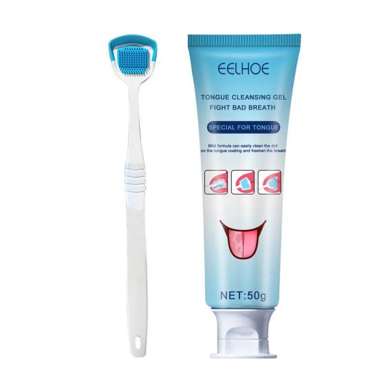 

50 г/компл. очиститель языка, простая в эксплуатации, эргономичная ручка, портативная гелевая щетка для чистки языка для унисекс 50g