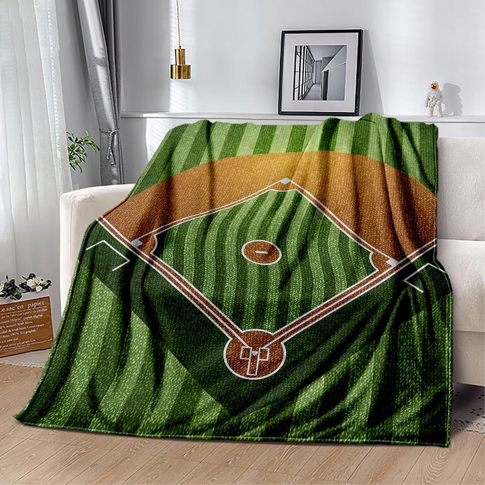 Baseball Field Design Blankets Are Suitable for Living Rooms, Bedrooms, Camping, and Other Places, Making Them an Ideal Choice for Gifts.