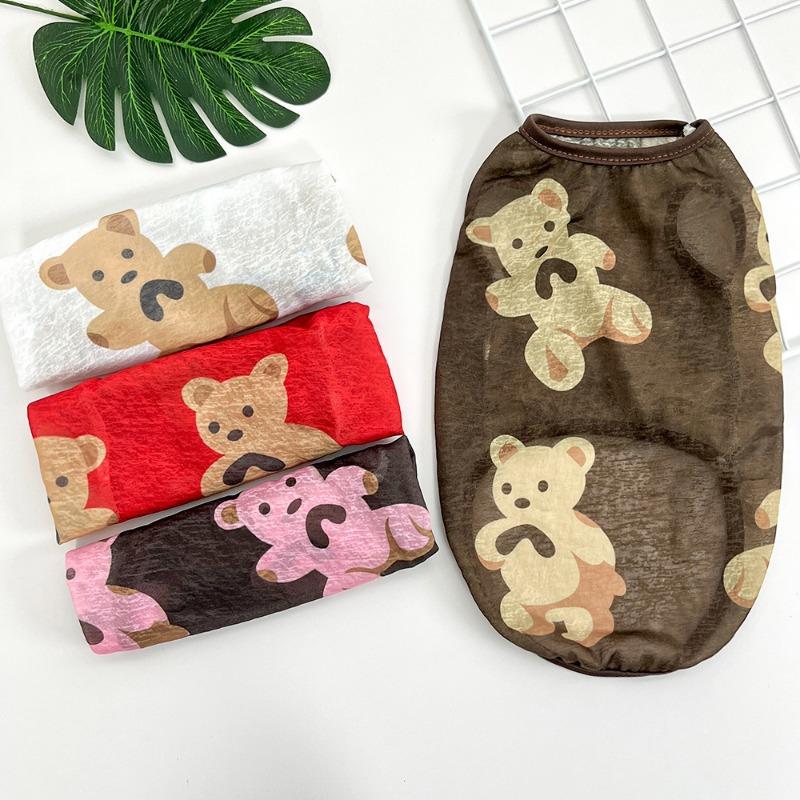 Big Dog Pet Summer Cat Vest Clothes Dog Supplies Dog and Cat Big Bear Printed Koji Fur Clothing