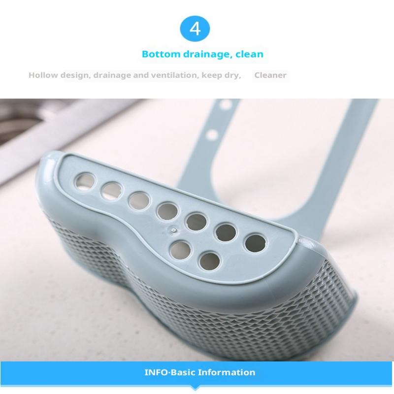 Sink Draining Hanging Basket Adjustable Kitchen Accessories Sink Bag Soap Sponge Shelf Faucet Holder For Bathroom