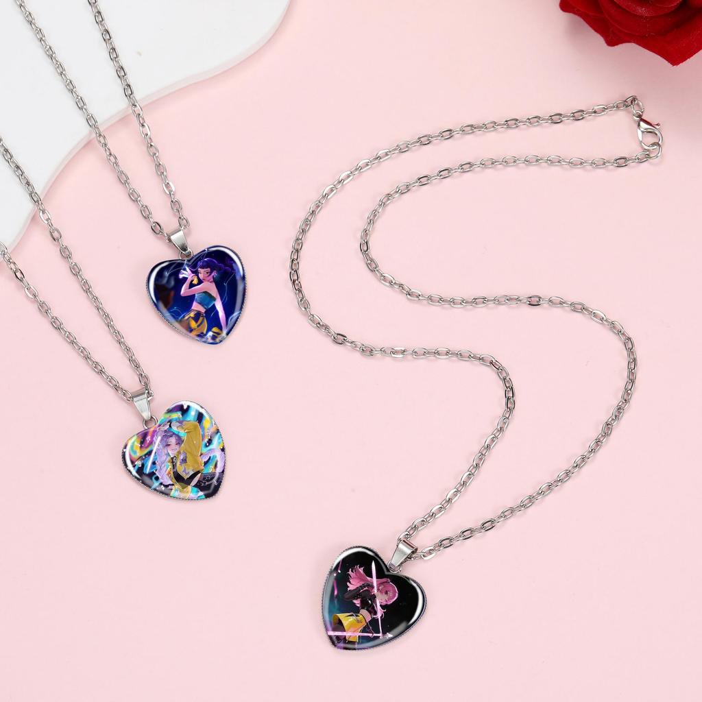 Kpop Demon Hunters Peach Heart Necklace: Anime-Inspired Jewelry for Fans