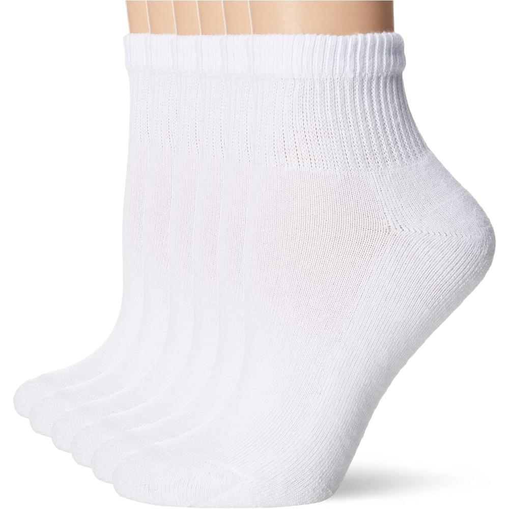 Women s Ankle Socks, Comfort Toe Seamed, White & Black Available, 6-pack Pack of 6