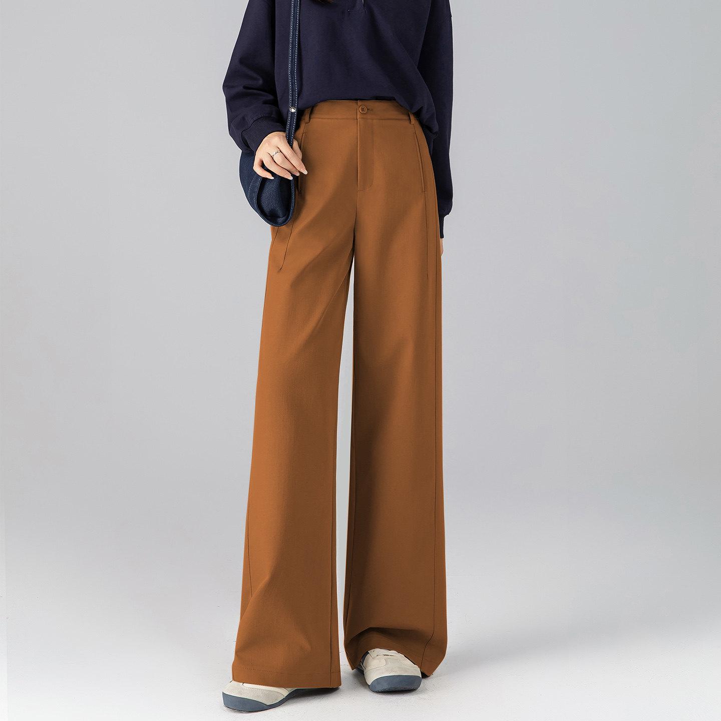 Zhengzhou Women s Curved Blade Wide-Leg Pants - Loose, Versatile Spring Fashion Pear Shape Trousers. Waist 31 оранжевый