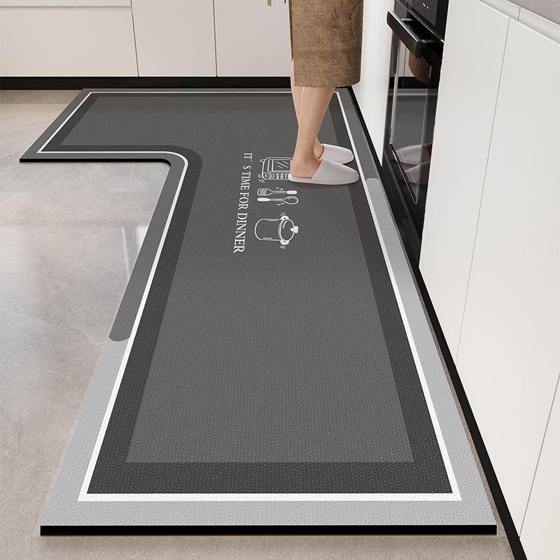 

Г-образный диатомовый грязевой коврик для ног, легко очищаемый, высококачественный, устойчивый к грязи, противоскользящий коврик, бытовой, впитывающий воду и масло. 80 * 120 * 45cm