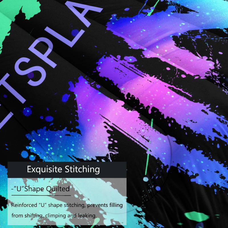 Gamepad Print Quilted Quilt Set, Soft and Comfortable Bedding Set, Perfect for Gamer Room Decor, Universal for All Seasons