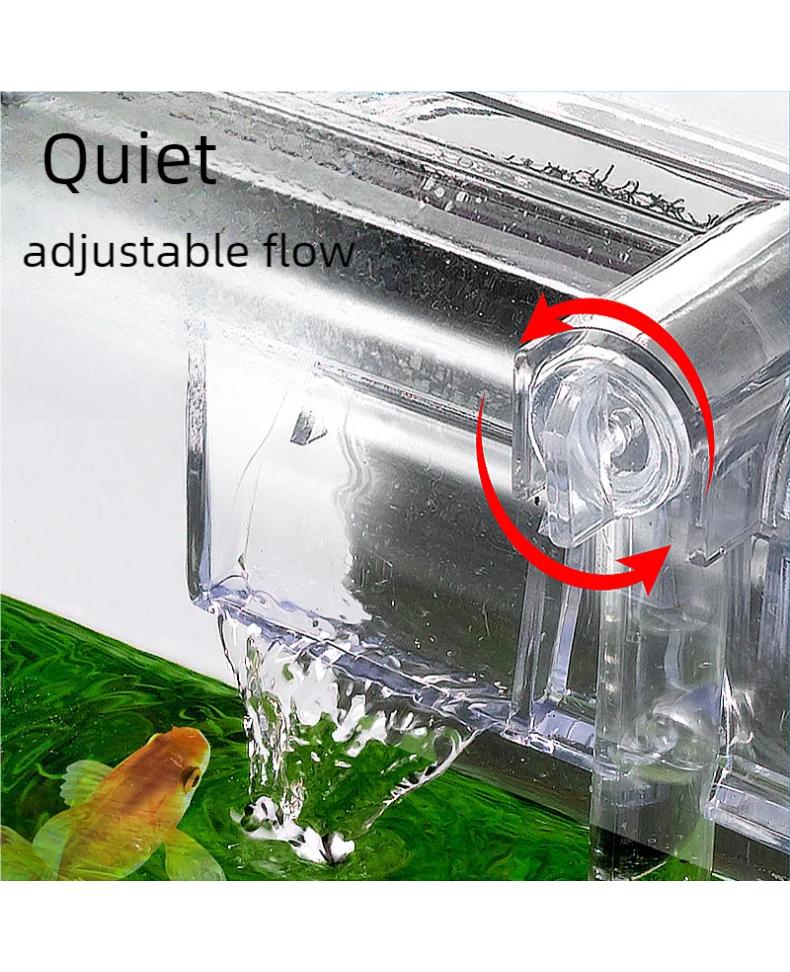 Mini Wall Mounted Aquarium Filter Waterfall Filter for Small Fish Tank USB Filtering Equipment with Filter Media and Circulating