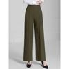 Women's High Waist Solid Color Wide Leg Pants Casual Elastic Waist Business Trousers