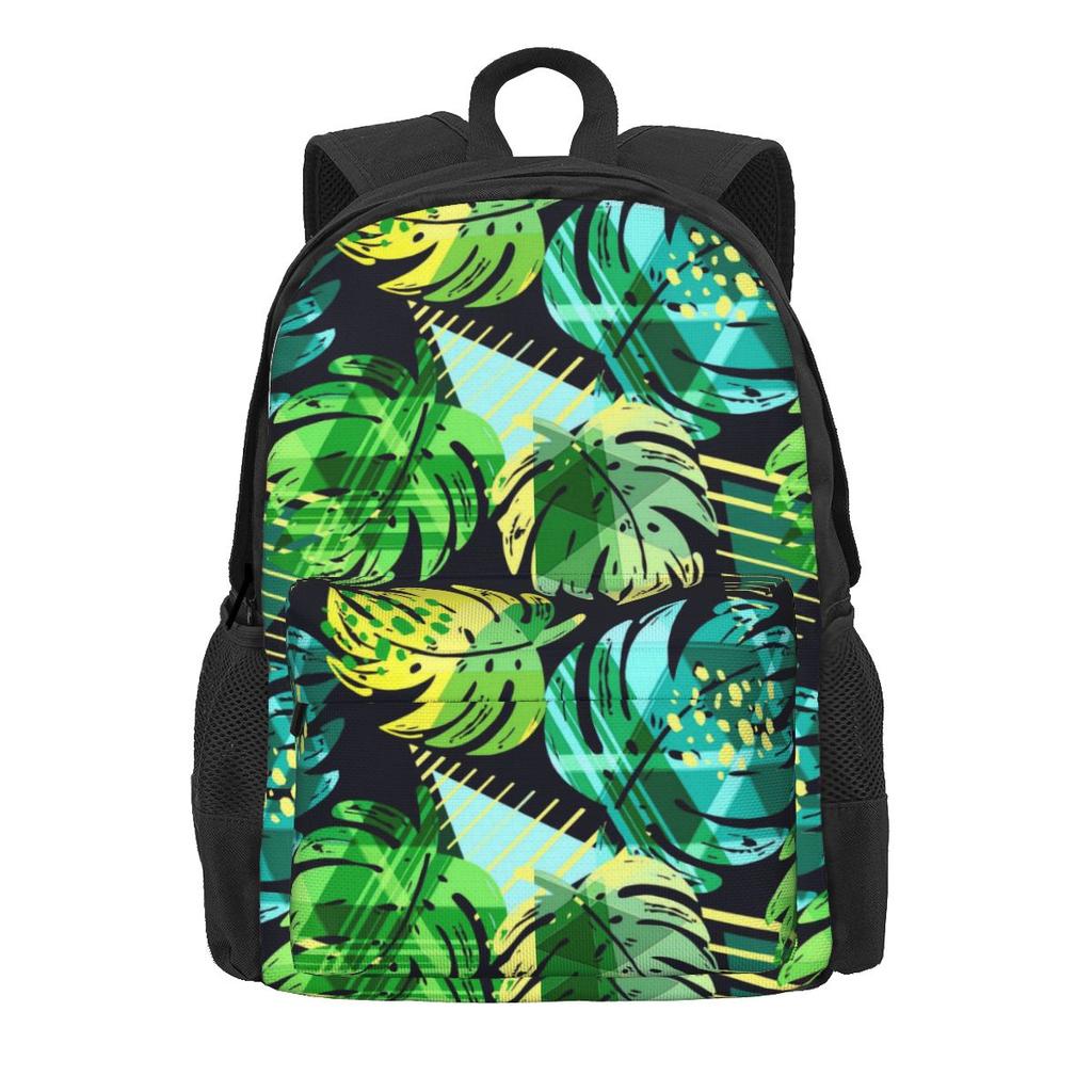 Tropical Palm Leaf Backpack Jungle Print Outdoor Backpacks Youth Fun School Bags High Quality Big Rucksack