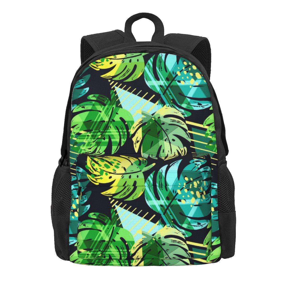 Tropische Palmblad Rugzak Jungle Print Outdoor Rugzakken Jeugd Leuke Schooltassen Hoge Kwaliteit Grote Rugzak 36x32x10cm