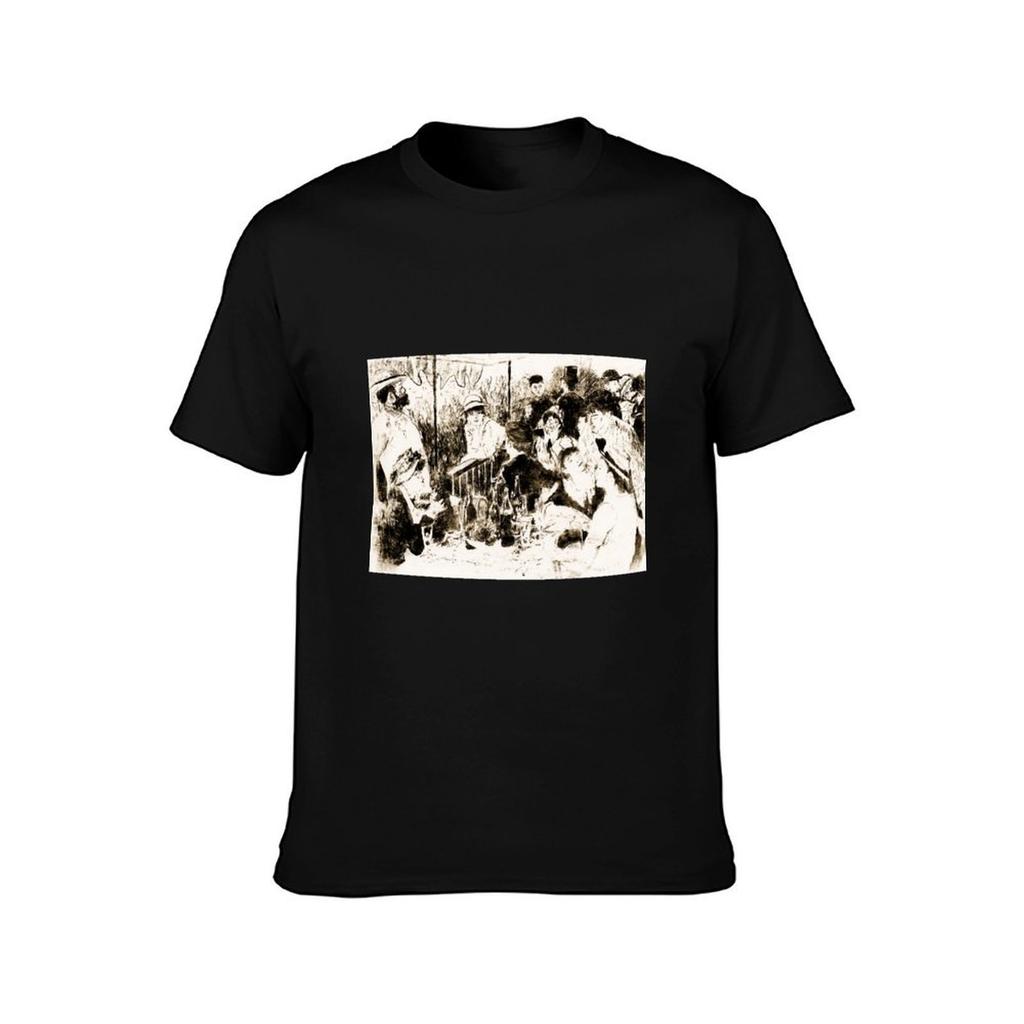 Trace Monotype after Renoirs The Luncheon Of The Boating Party TShirt Sports Casual Breathable Tee Shirt