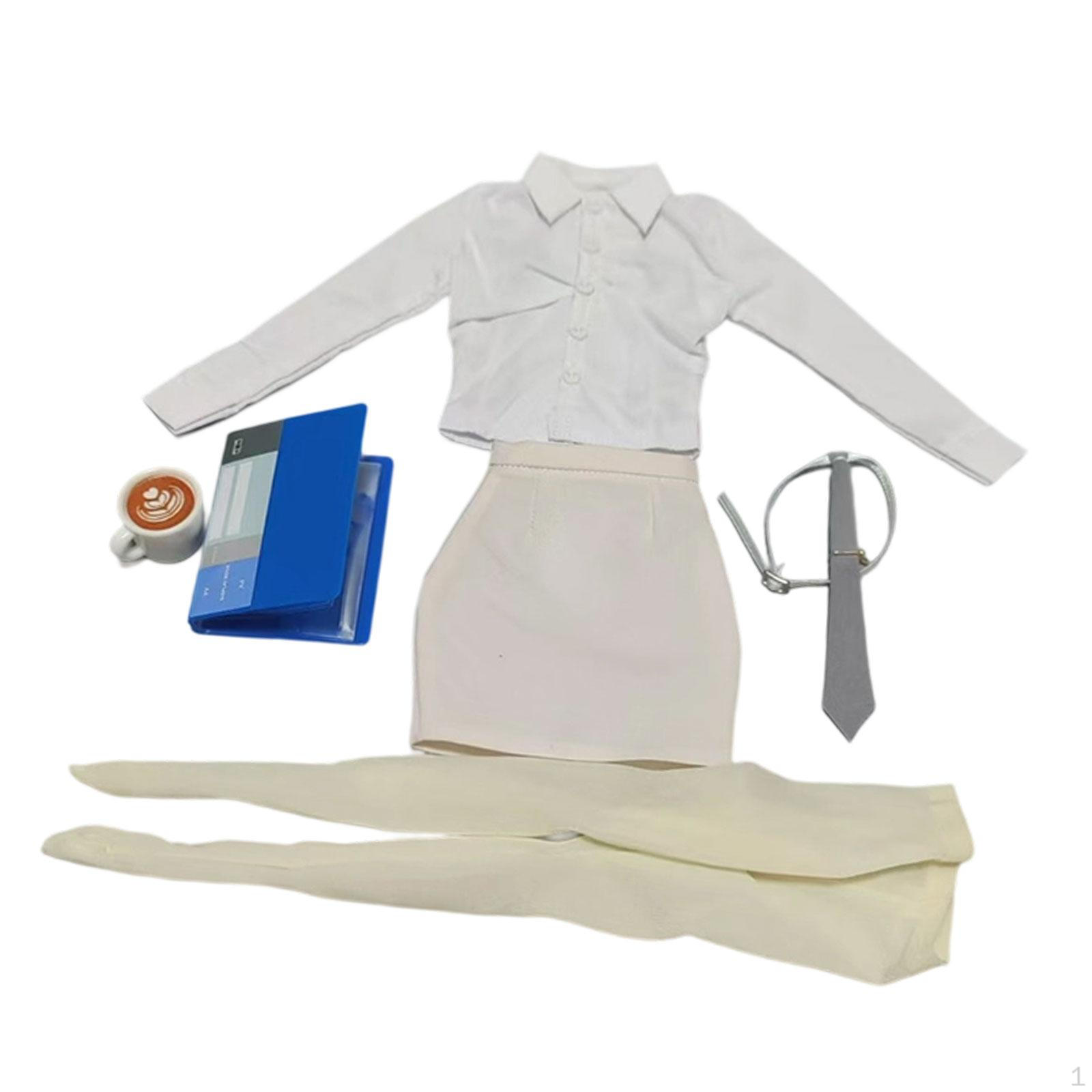 

Коллекционная женская одежда масштаба 1/6, модная, формальная, профессиональная одежда для кукол, белая, длинная Apricot white