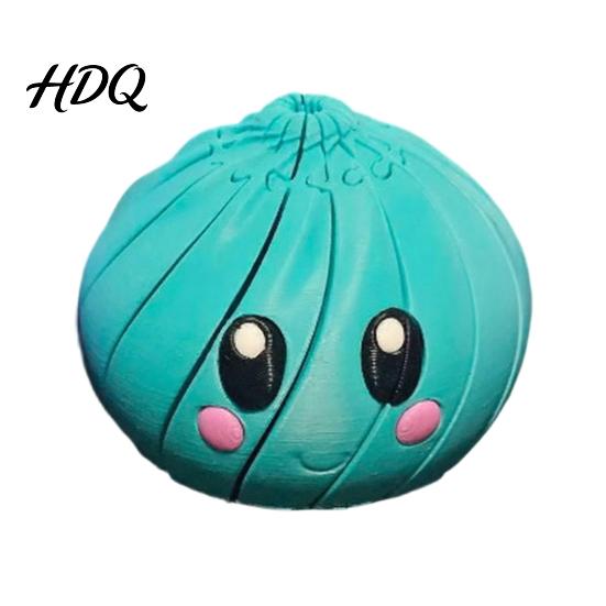 Dumpling Fidget Gadget 3D Printed Spiral Toy Articulated Slippery Steamed Bun Toy синий