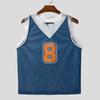 INCERUN Men Lace V Neck Sleeveless Letter Print Hollow Out Casual Tank Tops