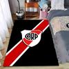 "Red and White Stripe Logo Carpet with Black Background for Decor" Suitable for Use As an Anti-slip for Living Room Bedroom Sofas