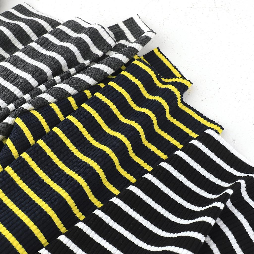 Rib Combed Rainbow Cuff Fabric By Half Yards Striped Stretch For Sewing Base Shirt Knitting Neckline 50x125CM/PCS