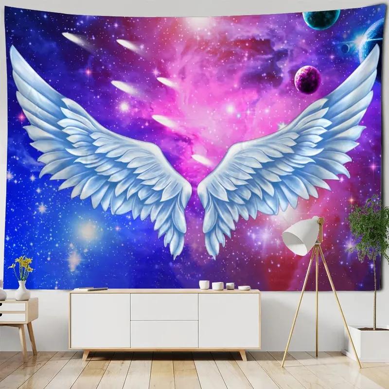 Wandteppich mit kosmischem Fantasie-Flügel-Muster, Wanddekoration für Zuhause, Schlafzimmer, Wohnzimmer