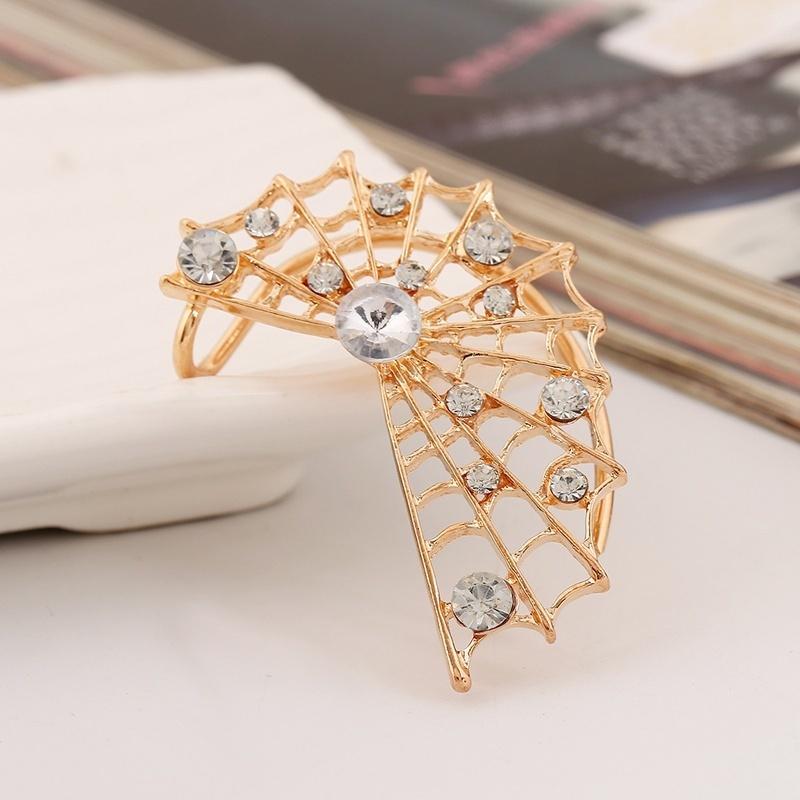 1Pcs Crystal Spider Web Earring  Stud Wrap Cuff Net Punk Pierced Earring