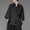 Women Chiffon Black Shirt Gothic Fashion Streetwear Loose Tops Dark Academic Irregular Casual Women Blouse