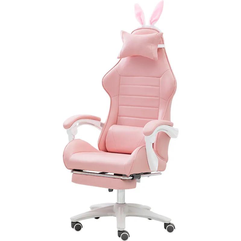 Macaron Series Ergonomic Gaming Chair - Swivel with Anchor for Girls, Live Stream/E-Sports