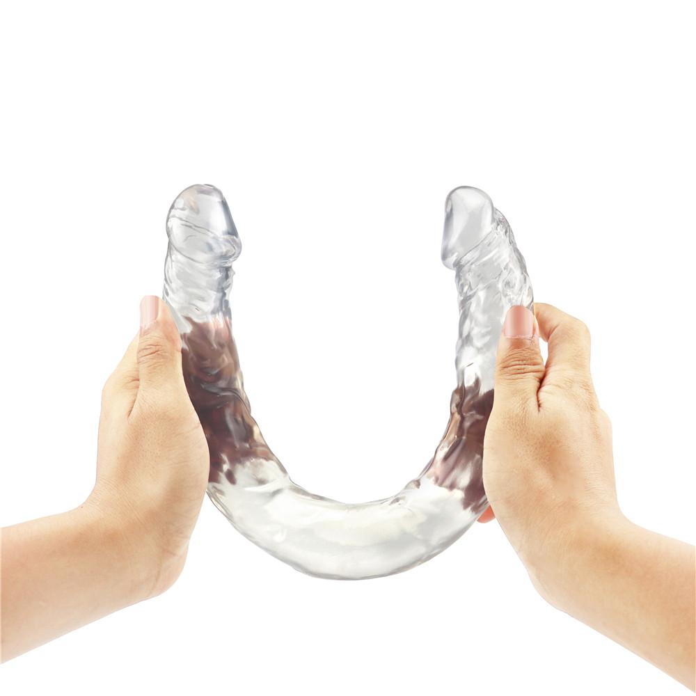 Consolador suave doble realista para lesbianas, tapón Anal vaginal, pene postizo, Juguetes sexuales para mujeres, parejas, productos para adultos Gay
