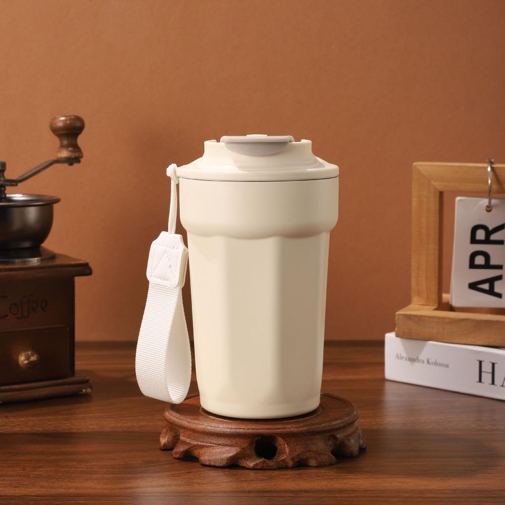 Large Capacity Eight-Angle Coffee Cup with Lid Vacuum Insulated Cup For Keeping Iced Coffee Tea