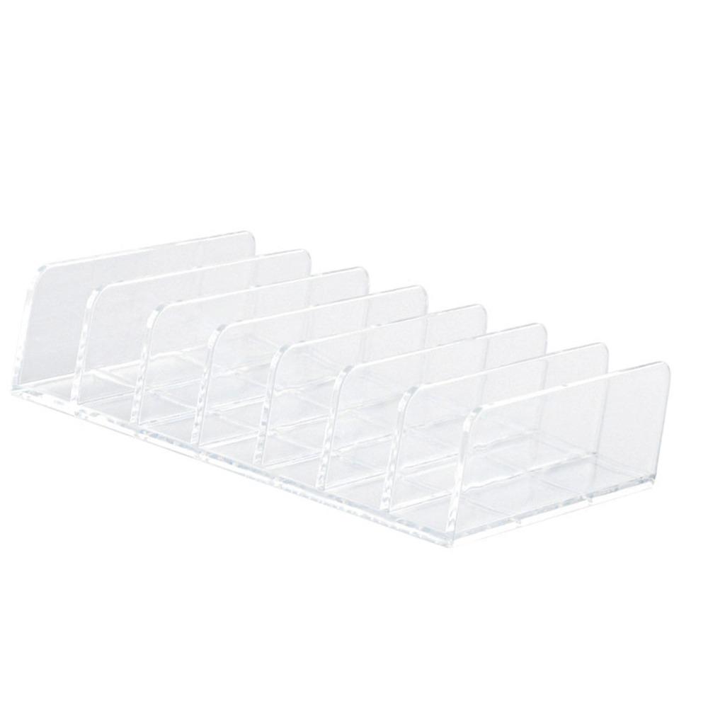 Clear Clear Makeup Palettes Organizer Plastic Transparent Divided Sections Organizer 7 Slots Design Eyeshadow Palette Organizer