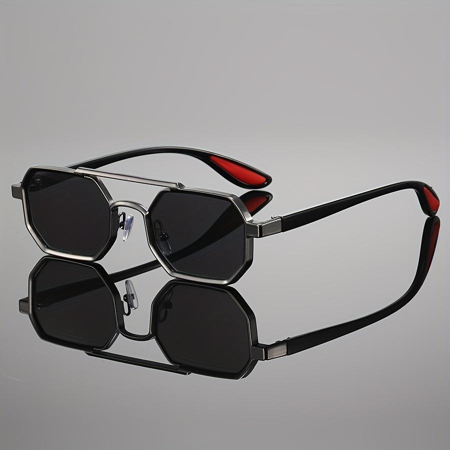 Vintage Punk Style Square Sunglasses for Men Steampunk Metal Frame Cool Decoration Hinge Glasses