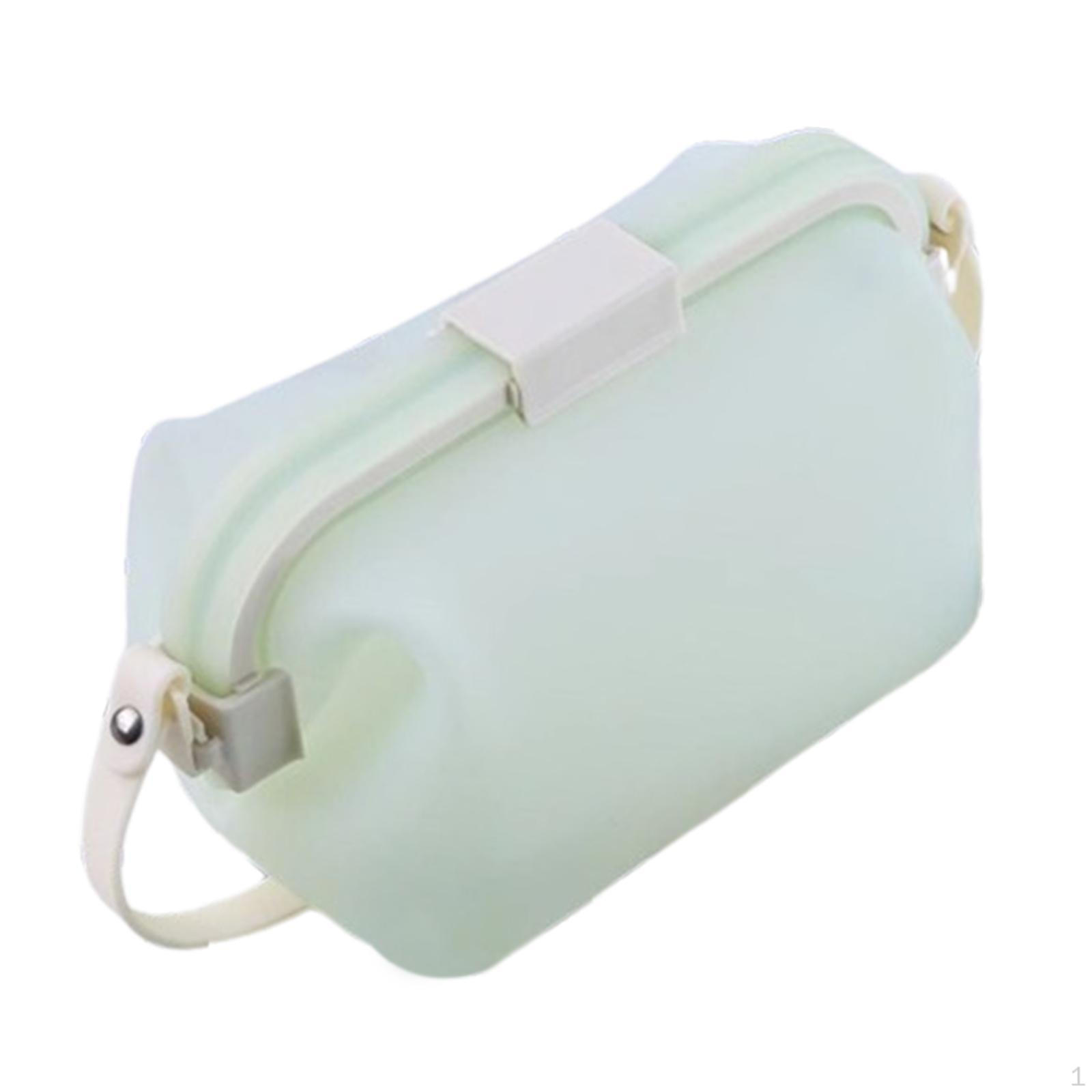 

Силиконовый ланч-бокс с большим пространством для хранения еды и косметичка для походов светло-зеленый