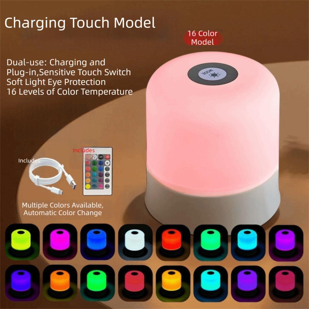 Creative Touch screen LED Night Light Bedroom Decor Soft Light Touch Night Lamp Gift USB Rechargeable Table Lamp Bedroom