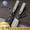 For VW Volkswagen Jetta MK5 Golf Alloy Leather Car Smart Remote Key Case Fob Cover Protector Shell For Volkswagen VW Magotan Pas