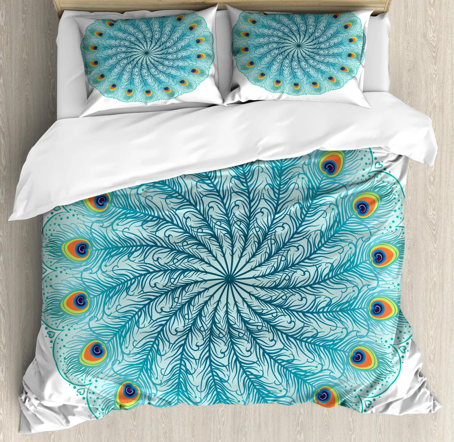 

Комплект постельного белья Bohemian Mandala из 2/3 предметов, двуспальное, двуспальное, королевского размера, пододеяльник и наволочка, мягкое постельное белье 70x133cm 2pcs