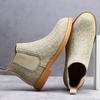 Fashion Elegantes Mens Chelsea Boots Pointed-Toe High Top Shoes Classic Leather Slip-On Ankle Boots New Arrival Male Botas Walking Shoes