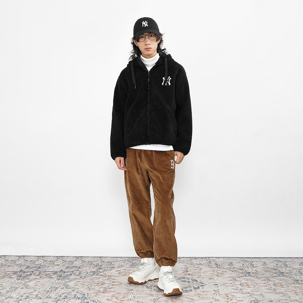 New MLB Velvet Jackets Unisex Black 3AJPF3216-50BKS