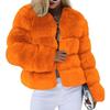 European and American manufacturers winter warm imitation fur jacket women's short fox hair splicing coat