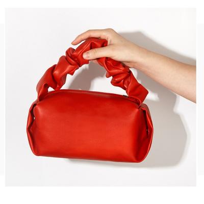 1PC Ins Pleated Toilet Bag Large Capacity Portable Portable Red Wedding Souvenir Storage Bag Pu Waterproof Cosmetic Bag
