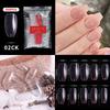 500PCS Natural Transparent Ballerina Almond  Round End Full/Half Ballet Coffin French False Nail Tips Fake Toenail Tip Manicure