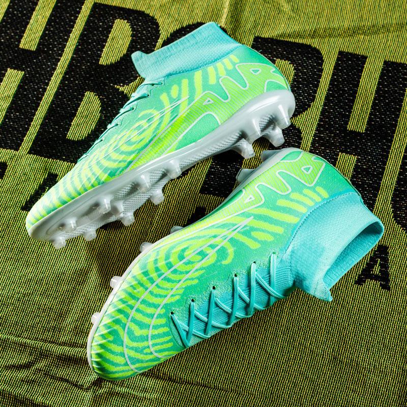 Men's and women's youth football shoes high-top breathable lawn training shoes wear-resistant
