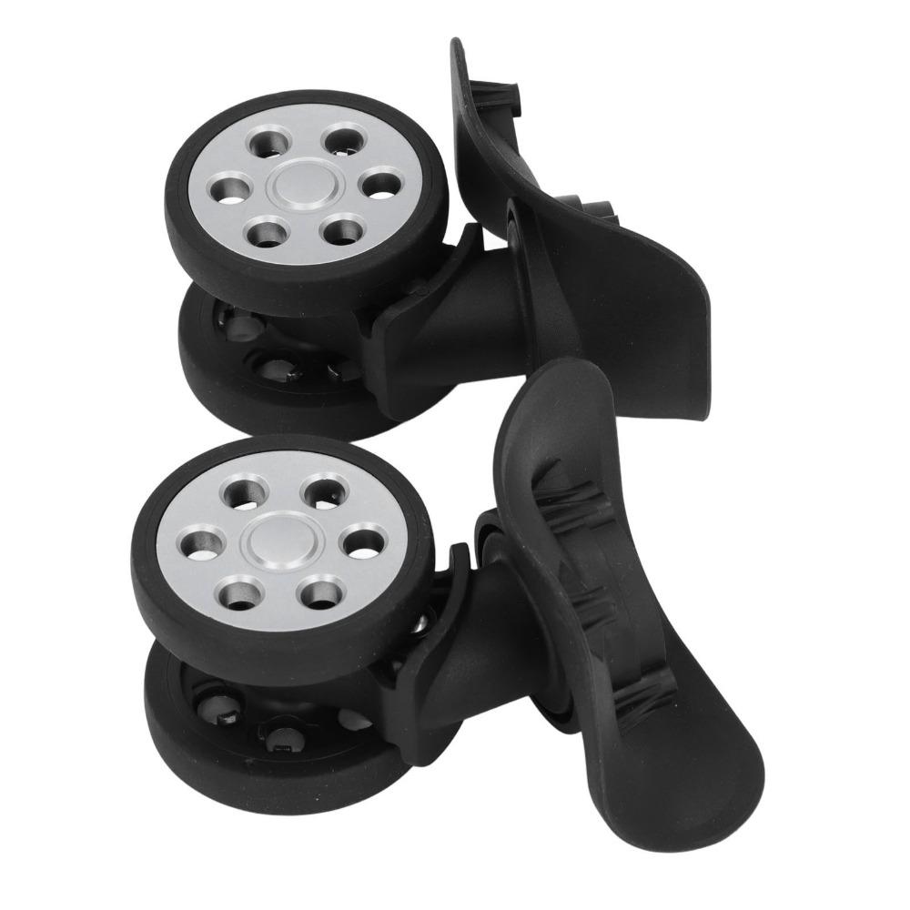 2 Pcs Silent Shock Absorbing Luggage Wheels 360 Degree Rotating Double Row Universal Wheels Matching Screws