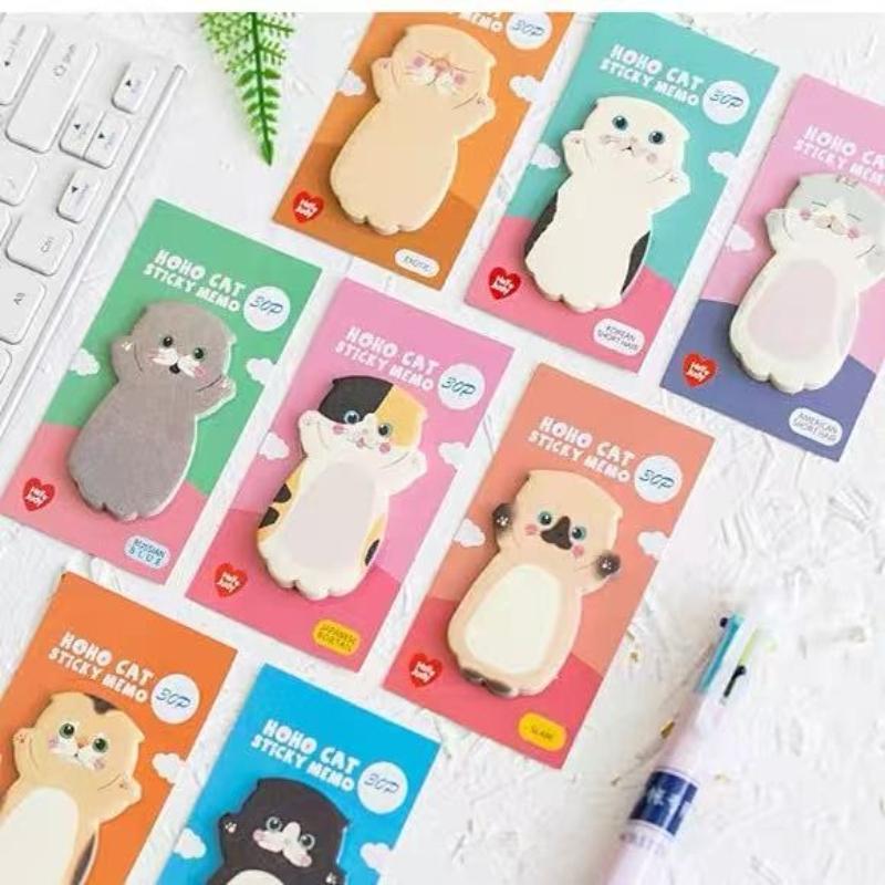 Gift Cartoon Cute Cat Series Stickers Message Notes Student Notebook Backing Paper 8 Types Memo Pad Kawai Stationery Supplies