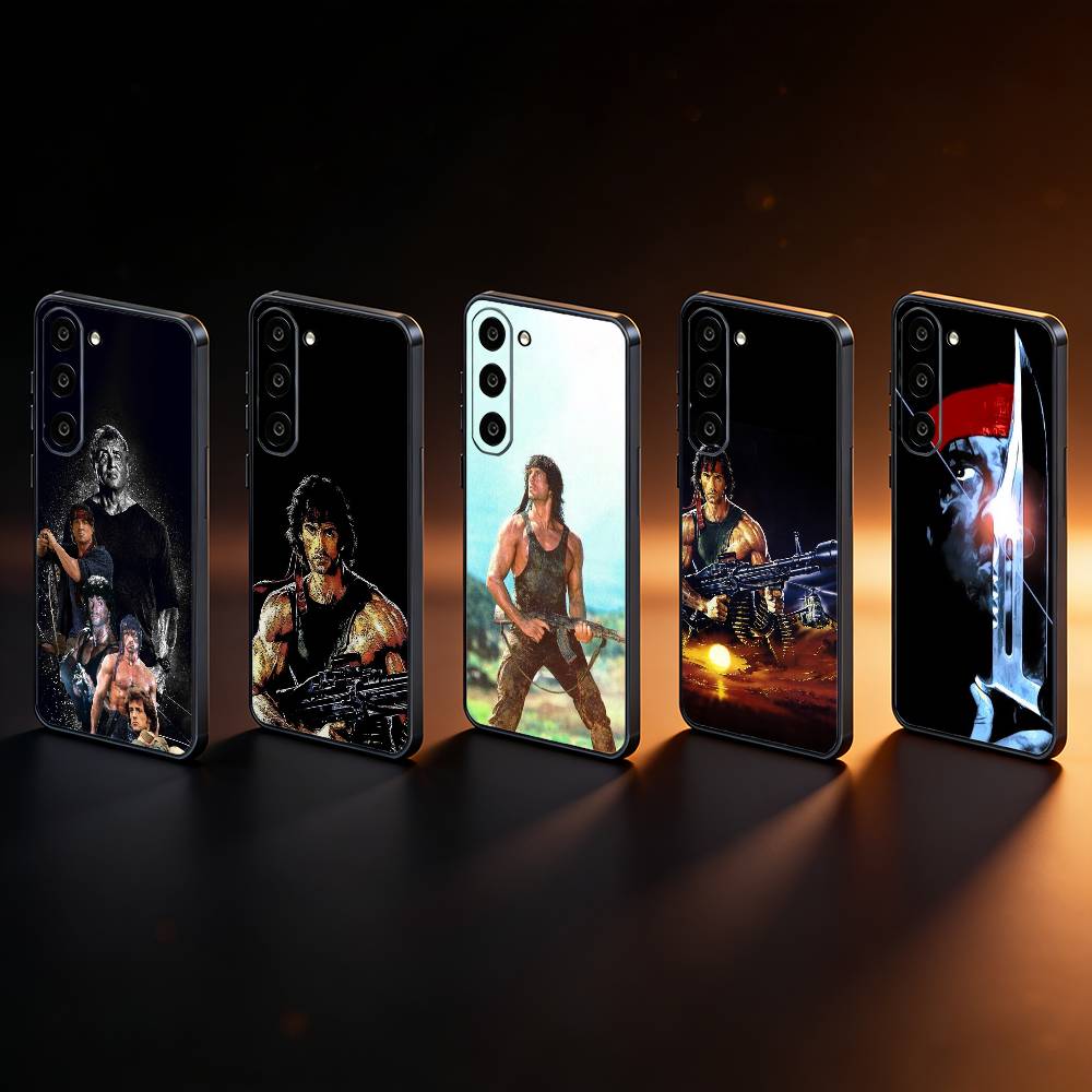 J-John Rambo Cool Phone Case For Samsung Galaxy A73,A72,A71,A70,A53,A52,A51,Others Soft Black Cover