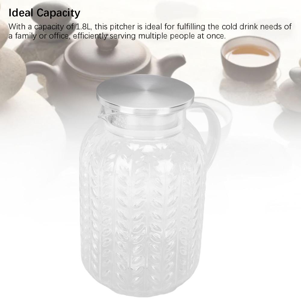 1.8L Capacity Clear Beverage Pitcher Heat Proof Heat Proof Pitcher For Beverage Service